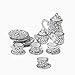 Produktbild Xiton 1/12 Puppenhaus Miniatur Essen Ware Porzellan Teeservice Pot Cup Dish-Set 15 Daisy-Muster