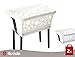 Produktbild WÄSCHEKORB Baski mit Stand-Automatik 2 Stück in Weiß von 4smile – Made in Germany | Wäsche-Wanne aus Kunststoff mit ausklappbaren Standbeinen | Standhöhe: 64,5 cm | Füllmenge: 80 l