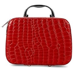 ExcLent Étui En Cuir De Boîte De Rangement D'Huile Essentielle De 22 Fentes Contenant Un Sac Portable Pour Aromathérapie - rouge
