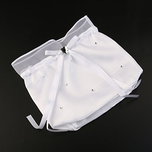 LUOEM Brautbeutel Brauttasche Weiße aus Satine - 4