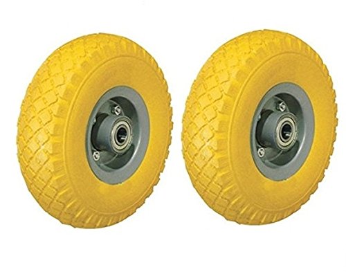 2 Stück DKB PU Rad 260 mm 3.00-4 - Pannensicher, nie wieder Luftpumpen Sackkarrenrad - Bollerwagen