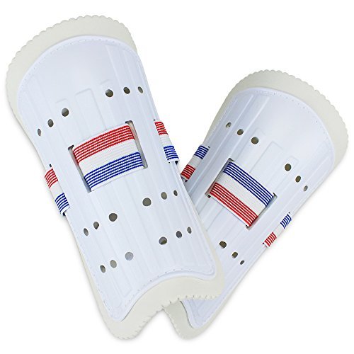 K-Roo Sports Youth Plastic Shin Guards with Soft Foam and Adjustable Straps, White by K-Roo Sports