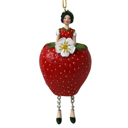 Erdbeer Blumen Mädchen zum Hängen Flower Fairy Figur Dekofigur - Rosemarie Schulz Heidelberg