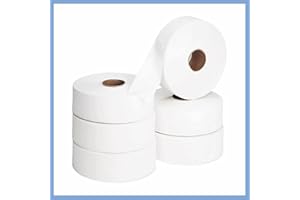 DSTOCK60-6 Rouleaux de papier toilette MAXI JUMBO 2 plis - 100% pure ouate blanche - Papier toilette économique - Compatibles distributeurs pro papier toilette MAXI JUMBO