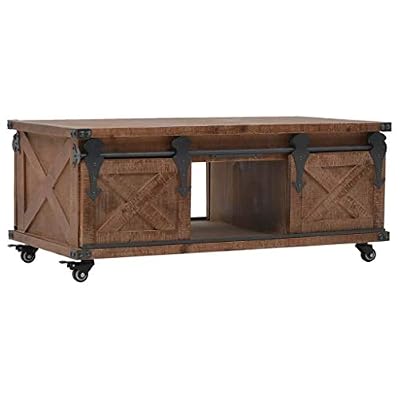 vidaXL Bois de Sapin Massif Table Basse Marron Table d'Appoint Table de Salon