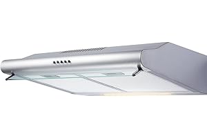 PKM Unterbauhaube UBH 3001 X | Dunstabzugshaube | 60 cm Breite | Edelstahl mit Glaswrasenschirm | Abluft | Umluft