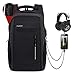 Produktbild KOBWA 17 / 17.3 Zoll Laptop Rucksack USB Backpack für Herren Damen, Anti Diebstahl Wasserdicht Business Arbeit Schule Reise Rucksack Schulrucksack mit USB Ladeanschluss (Schwarz)