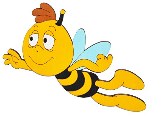 Preisvergleich Produktbild Unbekannt Türschild / Wandbild / Wandtattoo - Willi Fliegt / die Biene Maja - aus Holz - Selbstklebend - Kinderzimmer Deko Bilder / Aufkleber Wandsticker Wanddeko