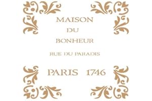 Todo-Stencil - Pochoir décor vintage Motif 011 maison, Dimensions approximatives : 20 x 20 cm, dimensions du motif 17,6 x 13,5 cm