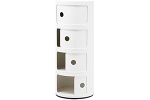 Costello Curvaso 4 TIER BATHROOM STORAGE BEDROOM CABINET DRAWER HALLWAY (ALL WHITE - 4 TIER)