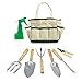 Produktbild (7in1) ORIGINAL GardenHOME ZIMMERPFLANZEN WERKZEUG SET, SEHR ROBUST, KLEINER FORMFAKTOR, Pflanzkelle, Blumenkelle, Winkelharke, Gartenschere, Blattschere u. Sprühflasche m. GRATIS TRAGETASCHE
