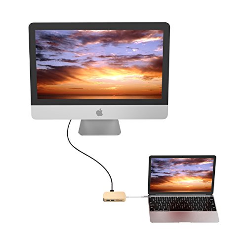 MINIX NEO C Multiport Adapter USB-C Hub mit Gigabit Ethernet, TF/SD-Kartenleser, 2X USB 3.0 Port , HDMI Port , Typ C port aufladen für Macbook ,Lenovo Yoga 900 und so weiter-Gold - 6
