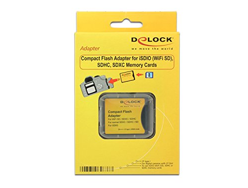 Delock 62637 Compact Flash Adapter für iSDIO (WiFi SD)/SDHC/SDXC Speicherkarten schwarz/gelb - 2
