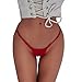 Produktbild OdeJoy Mode Frau Plus Größe Sexy Unterhose Heißes Höschen Hohl Gesäß T Hosen G String Sexy Unterwäsche T Zurück Unterwäsche Perspektive Drucken Hose Niedrige Taillenslips (Rot,M)