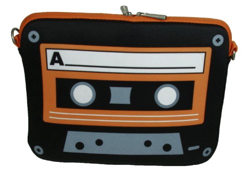 Digittrade LS132-13 Old School Designer Schutzh  lle f  r Laptops und MacBooks mit einer Bildschirmdiagonale von 33 8 cm  13 3 Zoll  orange-schwarz