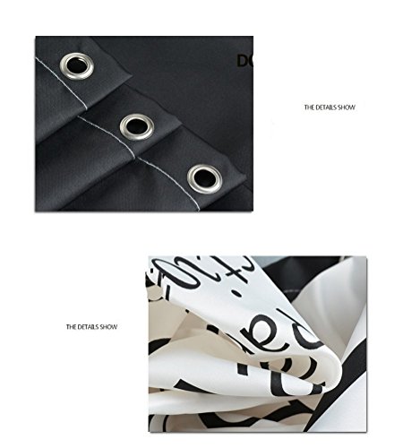 Bellabrunnen Duschvorhang aus Stoff, Anti-Schimmel Polyester Wasserabweisend,schwarz/weiß, 240cm x 200cm - 4