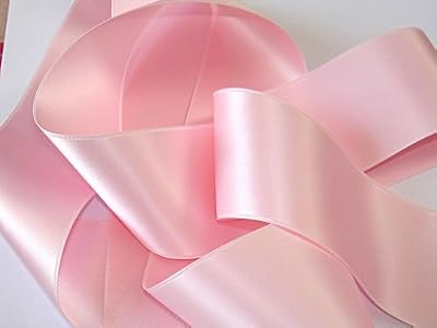 La Mercerie Ruban Satin Luxe Double Face 25 mm Coloris Rose Clair 2 Mètres