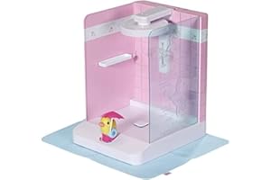 BABY born Bath Walk-In Shower for 43cm Dolls - Easy for Small Hands, Creative Play Promotes Empathy & Social Skills - For Toddlers 3 Years & Up - Includes Adjustable Showerhead & Bath Mat