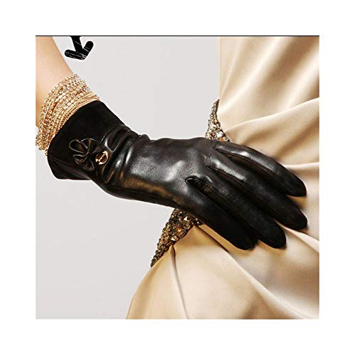 spécifications Gants pour femmes en cuir avec écran tactile et écran chaud Gants, Gants BBQ, gants de travail, (Color : Black, Size : XL)