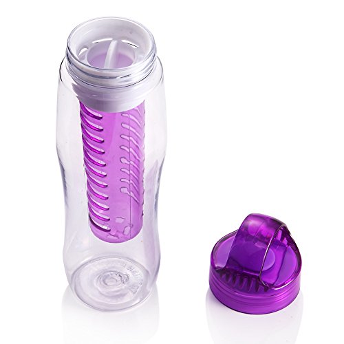 Wasserflasche banqiao 750 ml Frucht Infuser Wasser-Flasche Trinkflasche mit Früchtebehälter Kunststoff Trinkflasche Sport Sportflasche Auslaufsicher Trinkflaschen BPA Frei Infuser mit Tragehenkel - 3