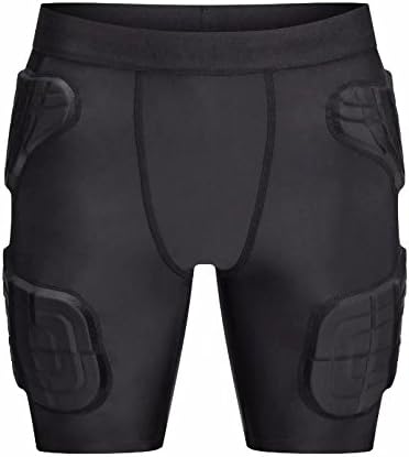 TUOYR Padded Shorts Young Boy Compression Shorts Pants Protective Gear Guard Pad Snowboard Ski Skiing Skating(black small)