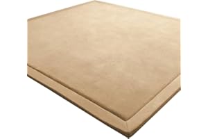 LEHOUR Tappeto di Velluto Corallo Ispessimento per Bambini Coperta strisciante Tappeto Morbido per Bambini Tatami Tappetino Antiscivolo per Bambini (Marrone chiaro, 190 * 190CM)