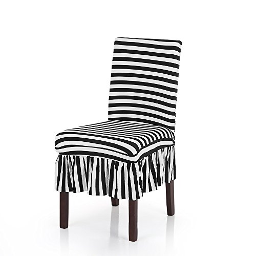 Anself Stretch Stuhlbezug Stuhlhusse mit Streifen-Muster