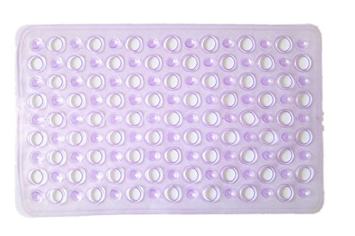 Anlass Slip-Resistant Bath Mats,Environmental PVC Rubber Bathmat Bathroom Tub Mat with Suction Cup Transparent Red - 5