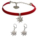 Velvet Trachten-Kette und Dirndl-Ohrringe perfekt zum Trachten-Outfit (Dirndl, Lederhose, Trachtenbluse, Oktoberfest)