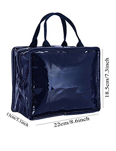 iSuperb Wasserdicht Kühltasche Mtagessen Tsche Isoliert Lunch Taschen Lunch Bag Cooler Bag für Arbeit und Schule 22x13x18.5cm (Dunkelblau) - 2