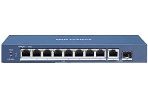 Hikvision - Switch Hikvision 10 Porte ~ 8 Porte Gigabit PoE ~ 1 Porta RJ45 Gigabit ~ 1 Porta SFP Fibra Ottica Switch rete - DS-3E0510P-E/M