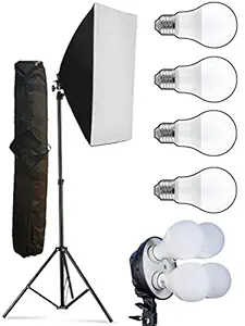 OCTOVA PRO Quadlux Mark II Softbox Lighting Kit Single, Led Still & Video Light with AC Power, YouTube Shooting, Videography, Portrait, Product Photography, Soft Box Studio Interview Equipment