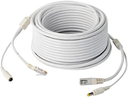 Jovision Combination Cable 20 m Network Power DC 12 V for IP Surveillance Camera Alternative PoE Function (Size: M Grey