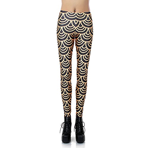 YUJIAGE Yoga Pants 3D Women'S Outer Wear Hip Digital Printing Gold Wave Pants Pants Leggings