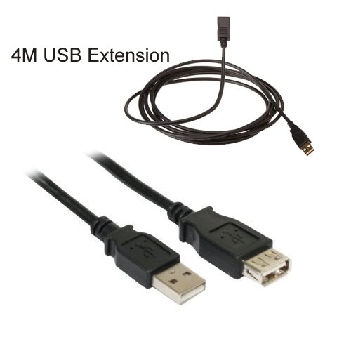 Hi-Speed USB 2.0 Verlängerungskabel 4m, USB Stecker TYP A Kupplung A - USB Extension Cable - schwarze USB Verlängerung für USB 4 Meter - High-Speed Kabel - schwarz