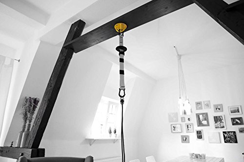 Deckenhalterung / Wandbefestigung für Schlingentrainer (Suspension Trainer / Slingtrainer), Boxsäcke oder auch Hängematten. Die Befestigung ist bis ca. 200kg belastbar & beinhaltet 4x Schrauben. 100% Edelstahl erhältich in schwarz, silber & gelb - 5