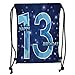 Produktbild Trsdshorts Drawstring Backpacks Bags,13th Birthday Decorations,Thirteen Polygon Emblem on Dark Blue Backdrop and Stars,Dark Blue Light Blue Soft Satin,5 Liter Capacity,Adjustable String Closu