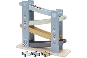 'Tiamo Little Dutch 7008 - Circuito de Carreras de Madera, Color Azul