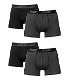 Durchläufer(NOS) Puma Herren Boxer Basic Unterhosen 4er Pack in verschiedenen Farben 521015001, Dark Grey Mel / Black, XXL
