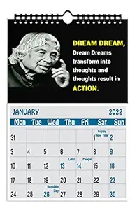 AccuPrints Legend Motivational Quotes 2022 Wall Hanging Calendar and Planner (12 x 18 inches) Paper -170 GSM