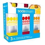 Sodastream 3000036 Lot de 3 Bouteilles Bulles de Couleur Plastique Jaune/Rouge/Orange 1 L
