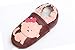 Carozoo Mouse Cat Burgundy Soft Sole Leather Baby Toddler Infant Kids Shoes Slippers Booties 2-3Y