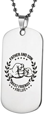 Father And Son Best Friend Plain Dog Tag Necklace Stainless Steel Birthday Father Gift