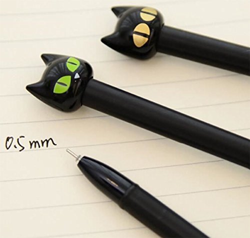 4 X Da.Wa Gel-Pen Kreatives Briefpapier Cartoon-Katze Form Stift Kugelschreiber,Schwarz,( 0.21 EUR / Stück) - 6