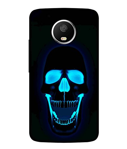 Print Opera Hard Plastic Designer Printed Phone Cover for Moto G5 Plus - Blue Radium Skull
