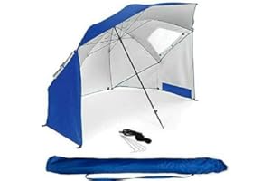 BESTIF Parasol przeciwsłoneczny, ogrodowy parawan plażowy 2w1 ochrona UV 50, składany, 210 x 220 cm