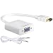 AKSHAJ™ High Speed Gold Plated HDMI to VGA 1080P With 3.5mm Audio HD Cable Video Cable Converter Adapter For PC Desktops Laptops Power-Free MHL support - White RS.399.00