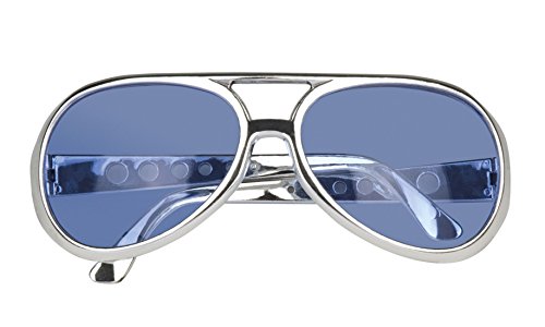 Preisvergleich Produktbild erdbeerloft - Elvis Brille Kostüm Sonnebrille Rock´n Roll, Blau