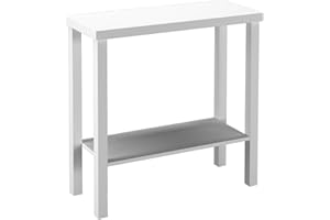 URBNLIVING 2-Tier Wooden Narrow Console Side Table, Entryway Hallway Furniture, Slim Storage & Display Table with Open Shelves, Sturdy Construction, Contemporary Finishes, Ideal for Home and Office