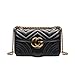 Produktbild 2018 Baby Kleine Goldkette Gesteppte Umhängetasche Mini Cross Body Damen Handtasche Clutch Classic Abendtasche Wickeltaschen Henkeltaschen Rucksäcke Wickeltaschen mit Schnallen (Schwarz (Leder), 23*15*7CM)